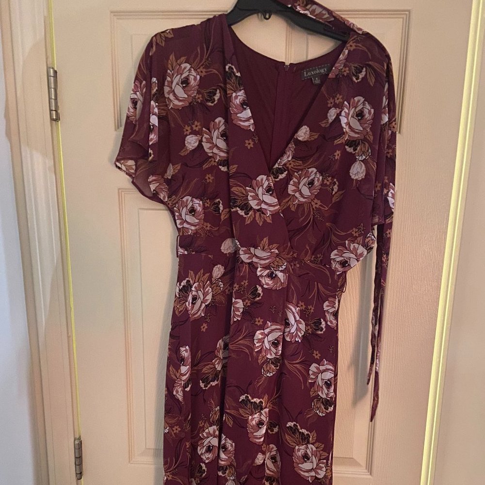 luxology flower pattern maxi dress